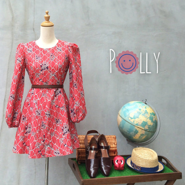 Polly Pocket | Vintage 1960s twiggy retro mod flower power Pink mini dress