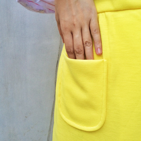 Rays of Sunshine | Vintage 1930s 1940s jumper dress in Bright pastel yellow