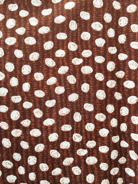 Brownie Points | Vintage 1980s Brown and pink swirl Polka Dot Crop Boxy Square Blouse