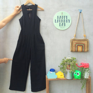 Catwoman Super(sexy) Hero| Black Vintage 1960s jumpsuit with Cutout back