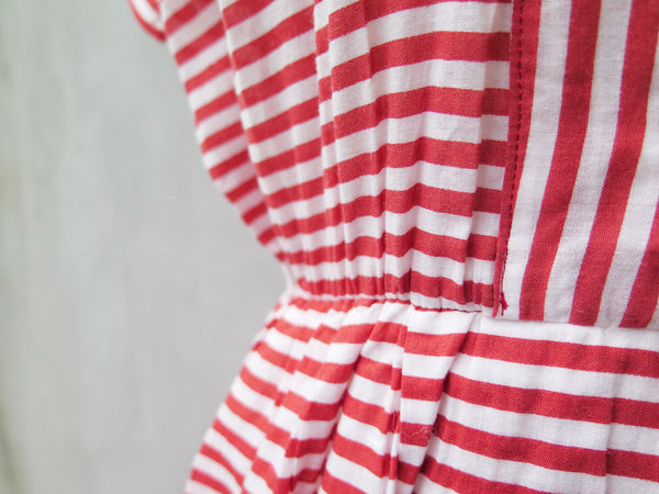 Forsythia | Vintage 1950s 1960s red white striped Diner Dame Candy Striper dress  