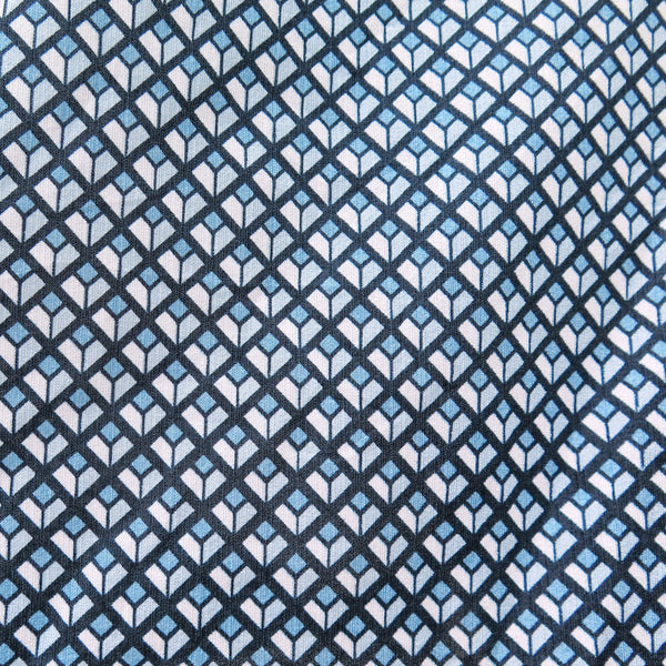 Teresa | Vintage 1950s 1960s Teal blue diamond geometric print dress