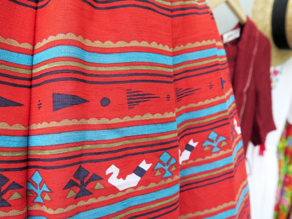 Must Have! | Candace | Vintage 1950s 1960s chick and hen Red ethnic print Sleeveless Day Dress